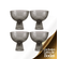Copas de Helado en Vidrio Gris set x4